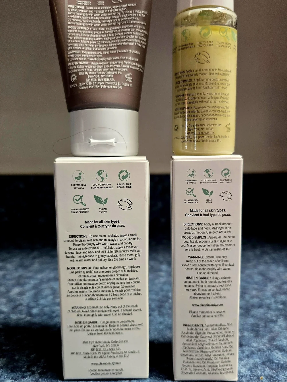 CLEAN RESERVE 2-piece set: Purple clay detoxifying mask 2floz/59ml + Moisturizer